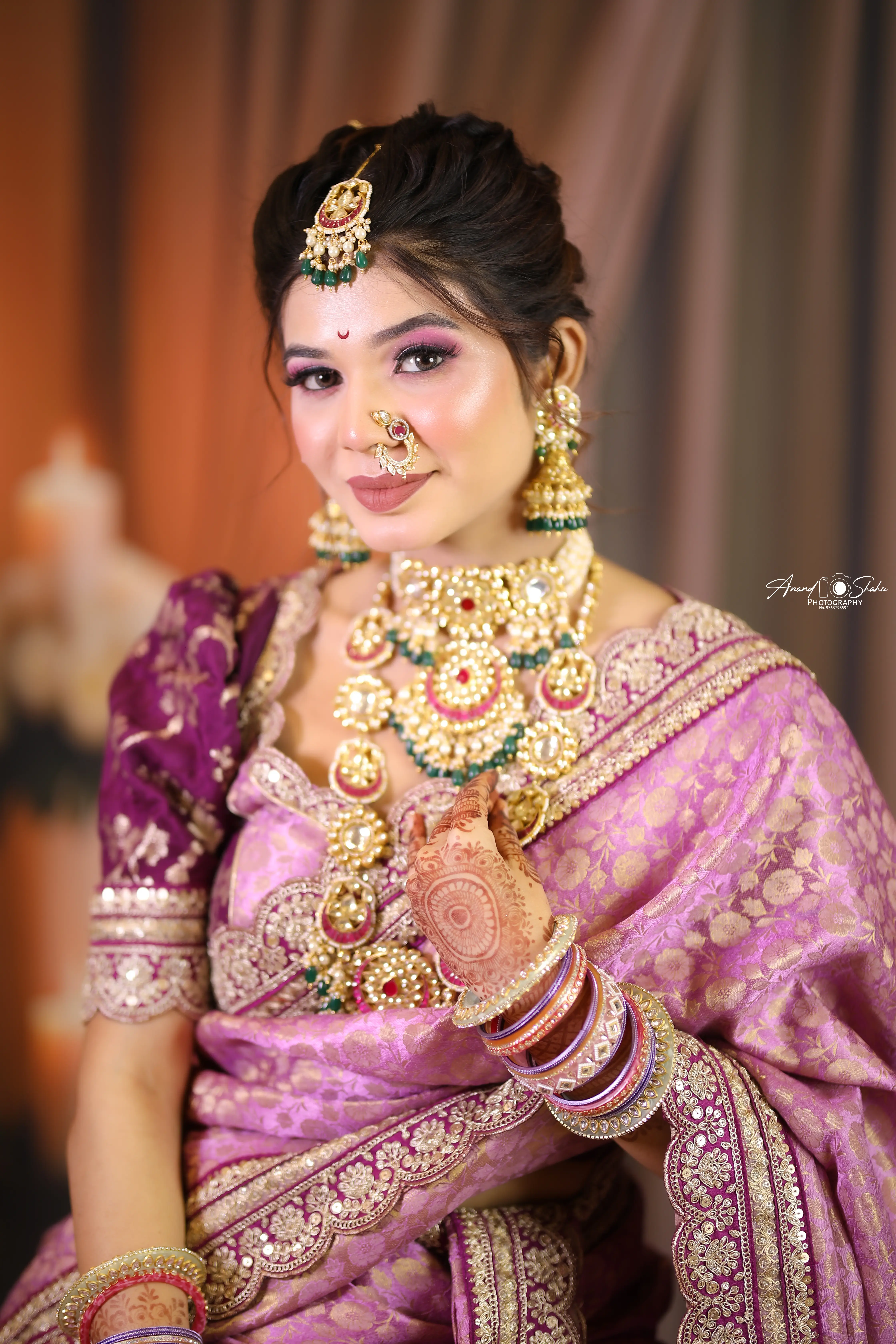 Traditional bridal makeup with lehenga by 7 Mirrors Nagpur