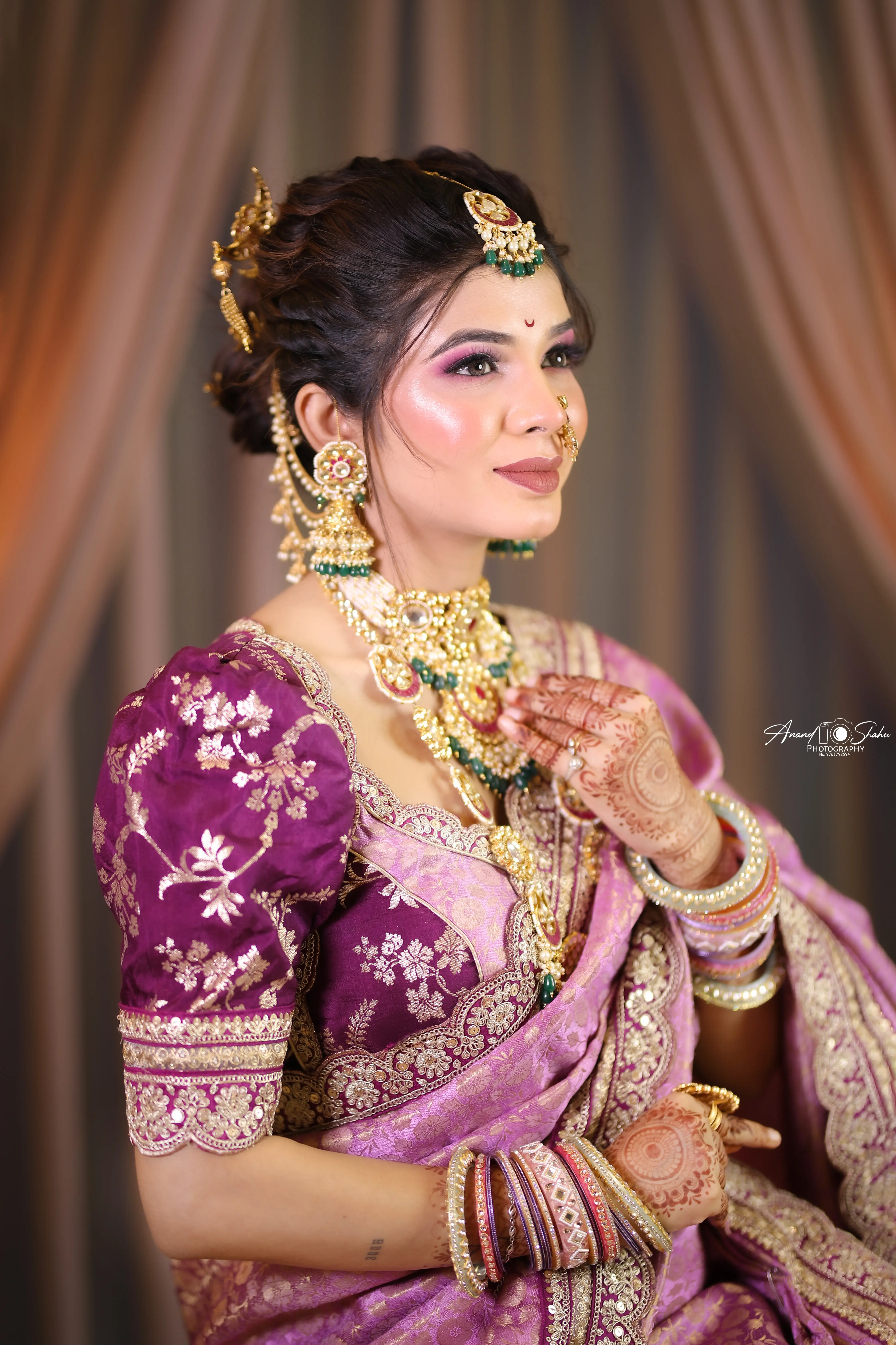 Contemporary bridal makeup and hairstyle at 7 Mirrors Salon Nagpur