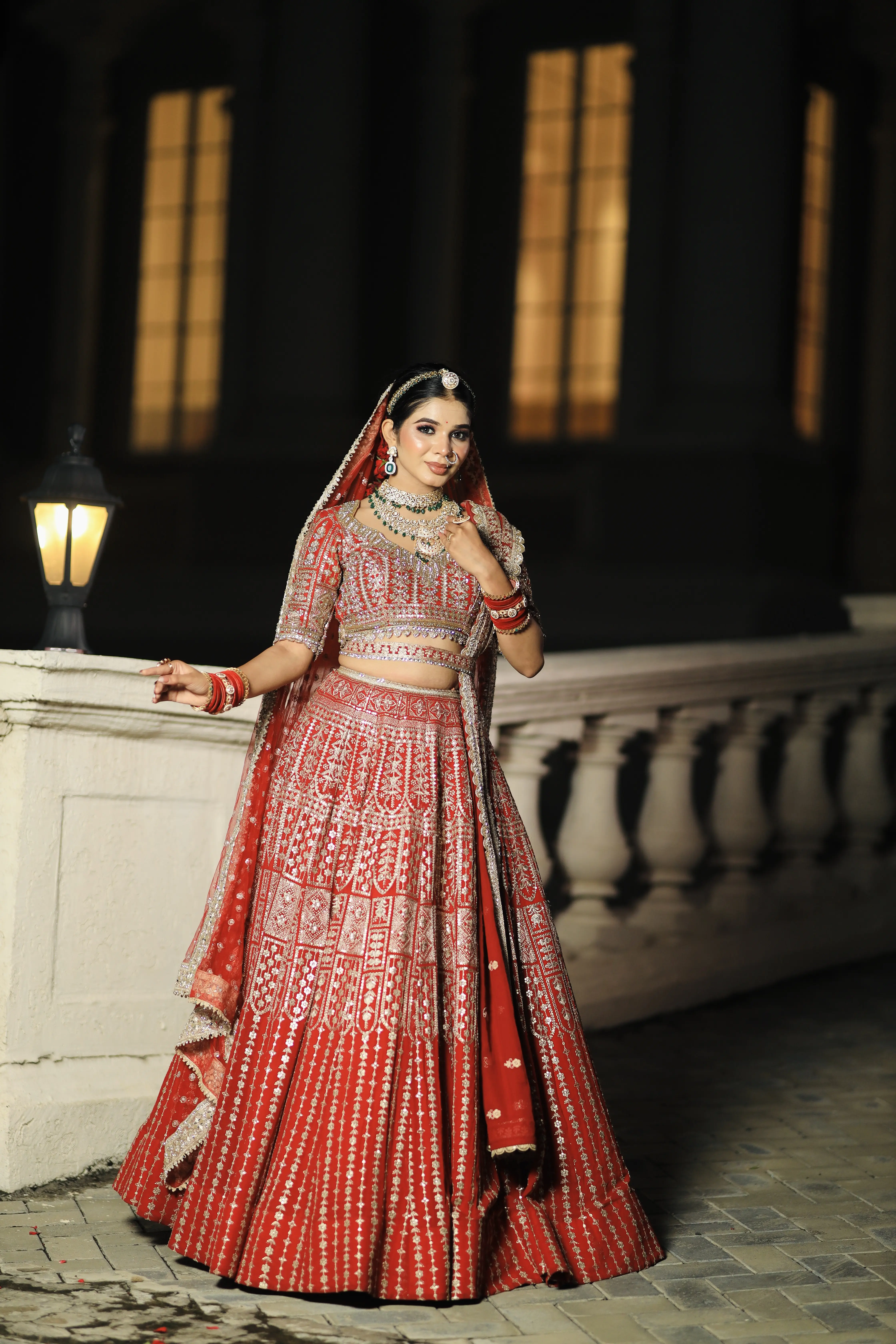 Bridal makeup with smokey eyes and elegant hairstyle at 7 Mirrors Salon Nagpur