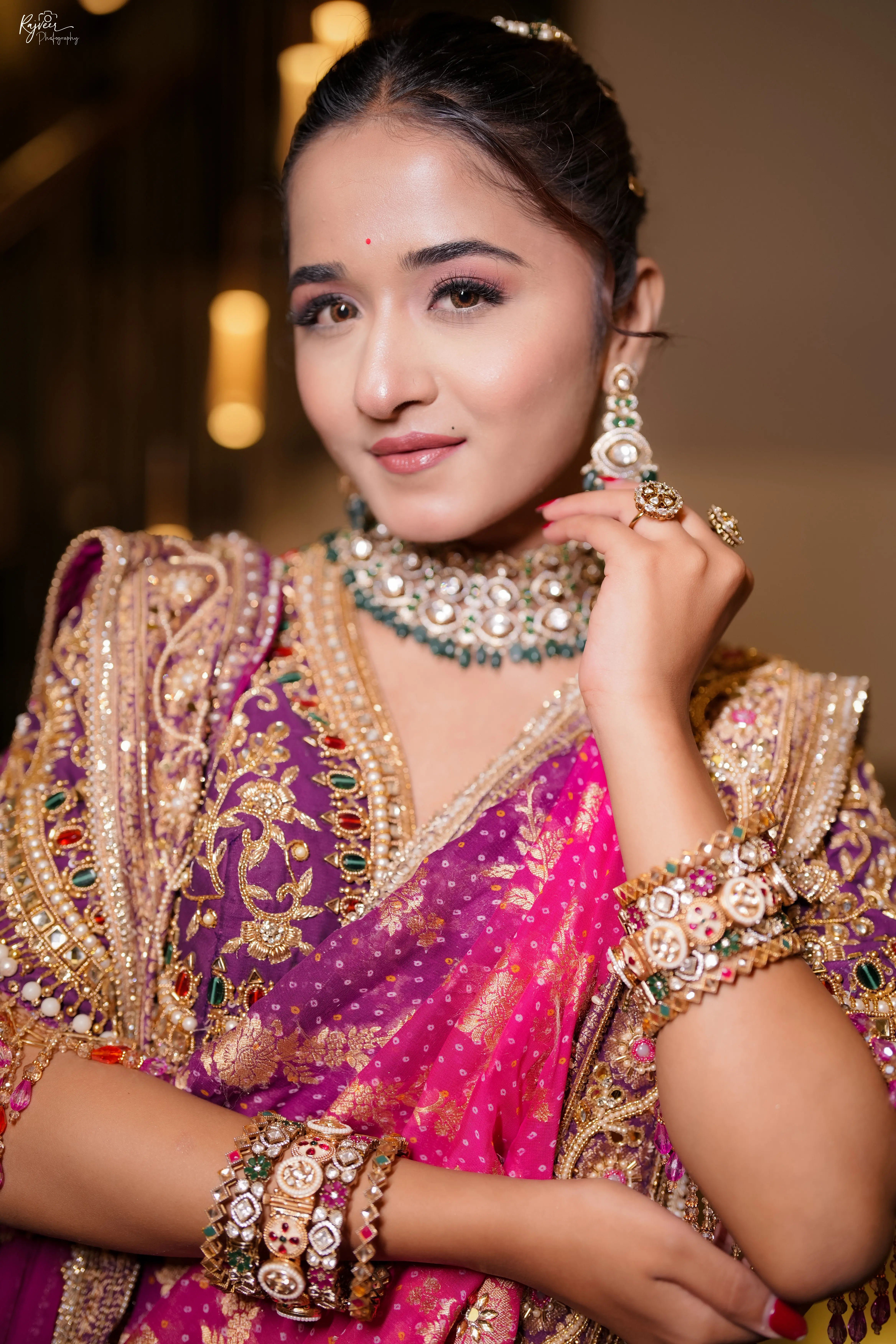 Airbrush bridal makeup transformation at 7 Mirrors Salon Nagpur