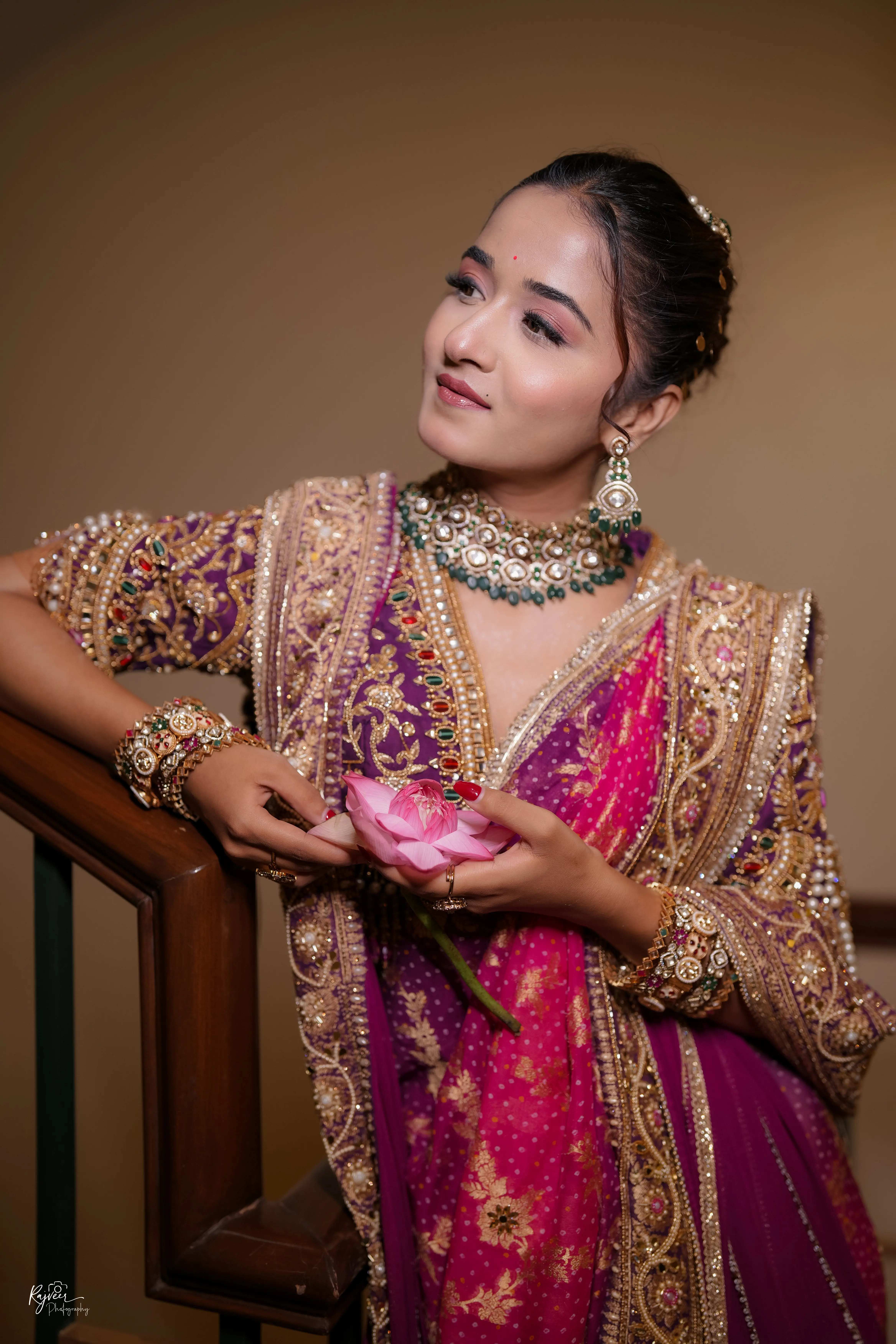 Wedding day bridal makeup and hairstyle by 7 Mirrors Salon Nagpur